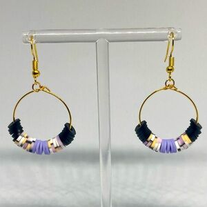 Purple Heishi Earrings